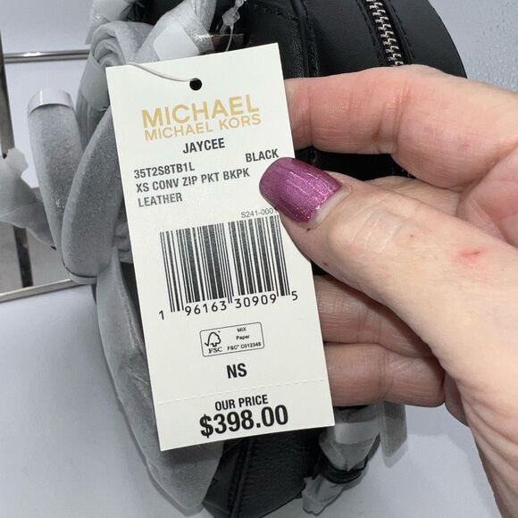 Michael Kors Jaycee Extra-Small Pebbled Leather Convertible Backpack - Picture 3 of 13